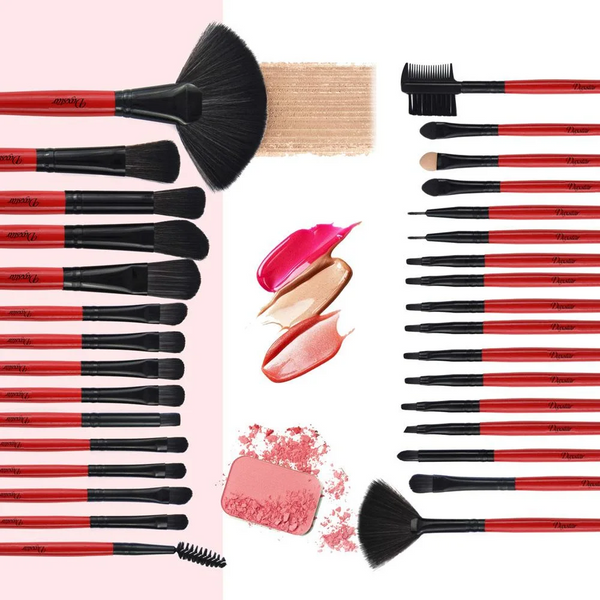 32 pieces concealer eyeshadow makeup brush set with bag